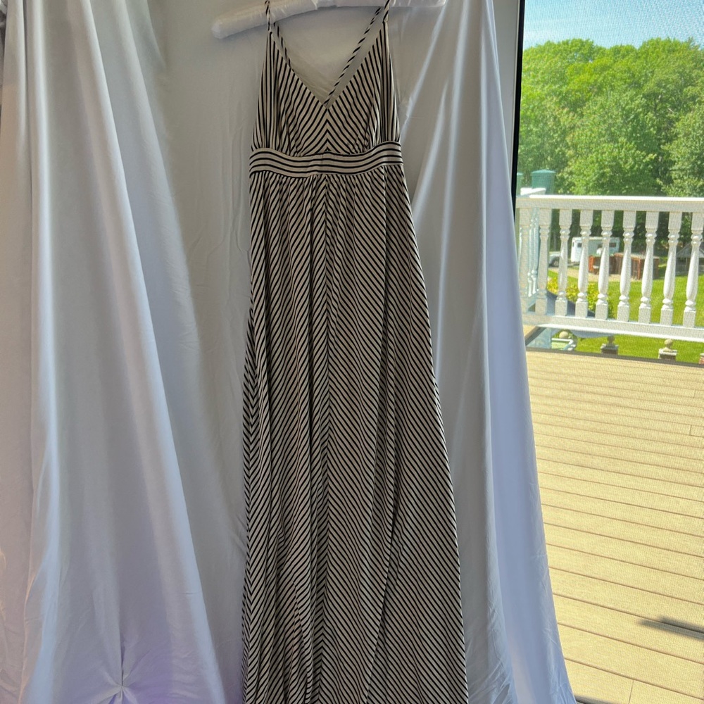Beautiful striped maxi dress with cross tie back